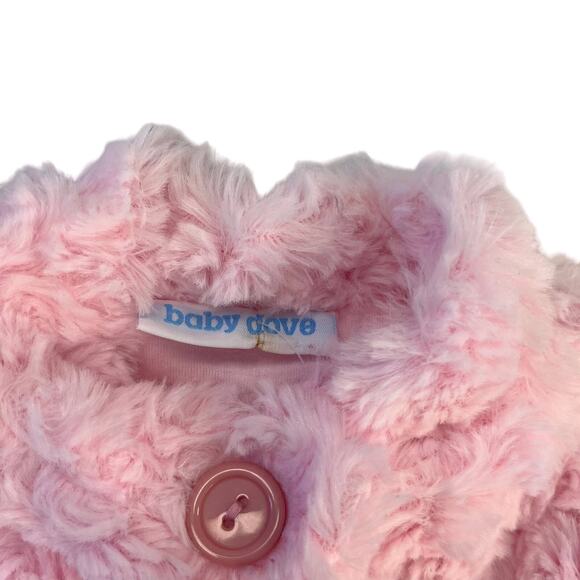 NWT Baby Dove Pink Fuzzy Button Jacket Infant Girls 3-6 months - Picture 3 of 5